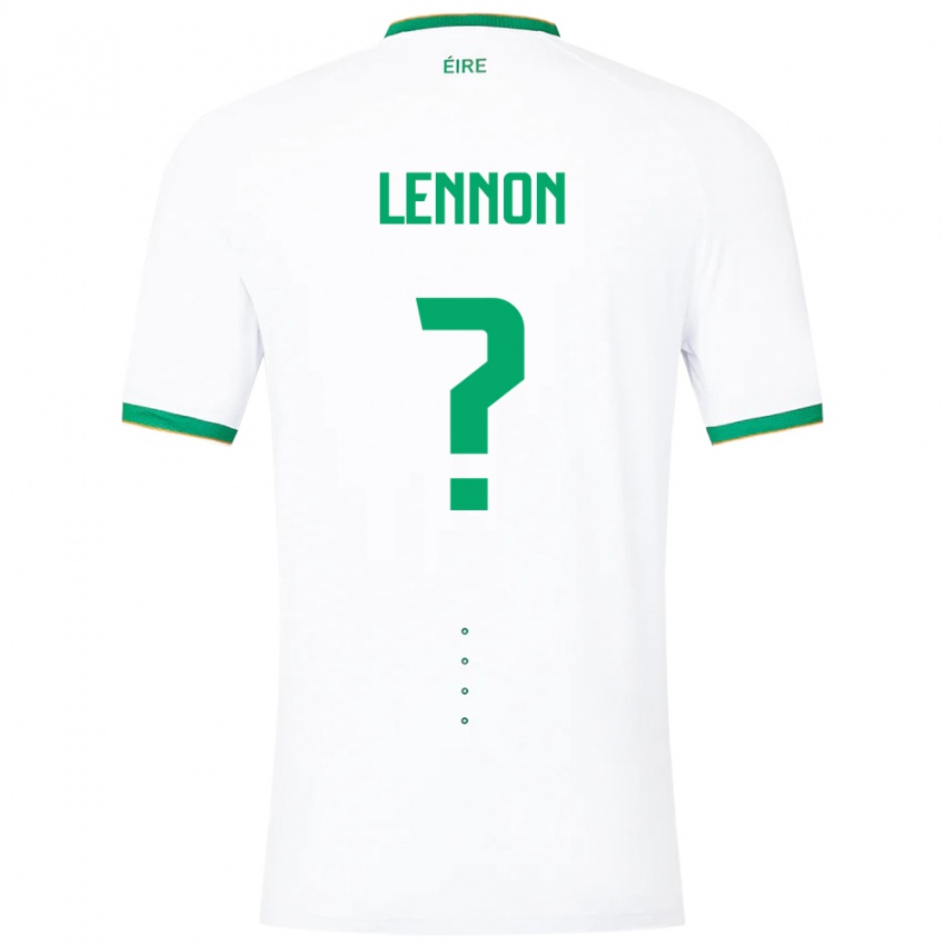 Dames Ierland Adam Lennon #0 Wit Uitshirt Uittenue 24-26 T-Shirt