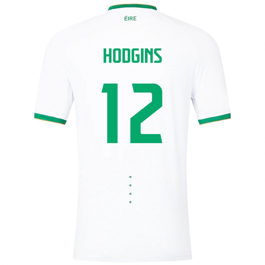 Dames Ierland Gavin Hodgins #12 Wit Uitshirt Uittenue 24-26 T-Shirt