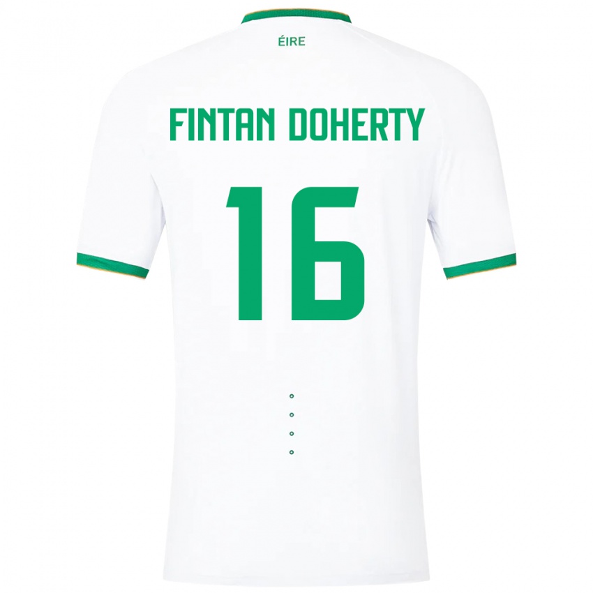 Dames Ierland Fintan Doherty #16 Wit Uitshirt Uittenue 24-26 T-Shirt