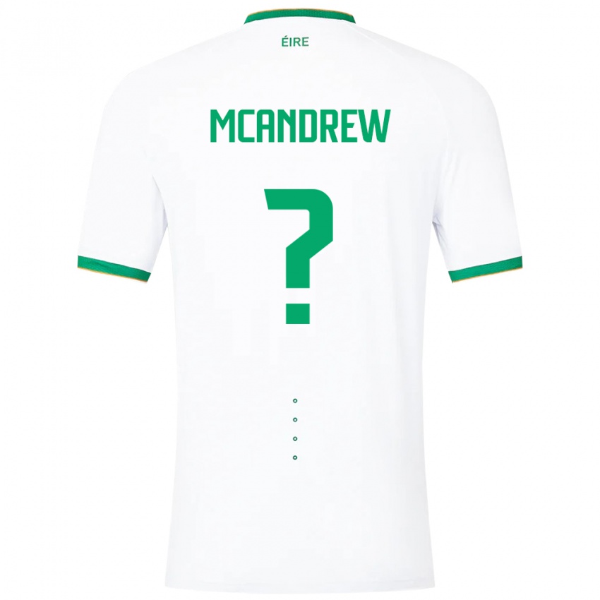 Dames Ierland Niall Mcandrew #0 Wit Uitshirt Uittenue 24-26 T-Shirt