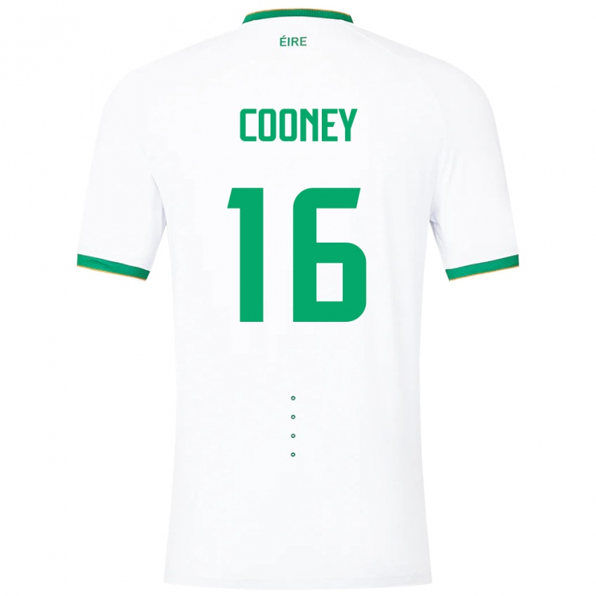 Dames Ierland Oisin Cooney #16 Wit Uitshirt Uittenue 24-26 T-Shirt