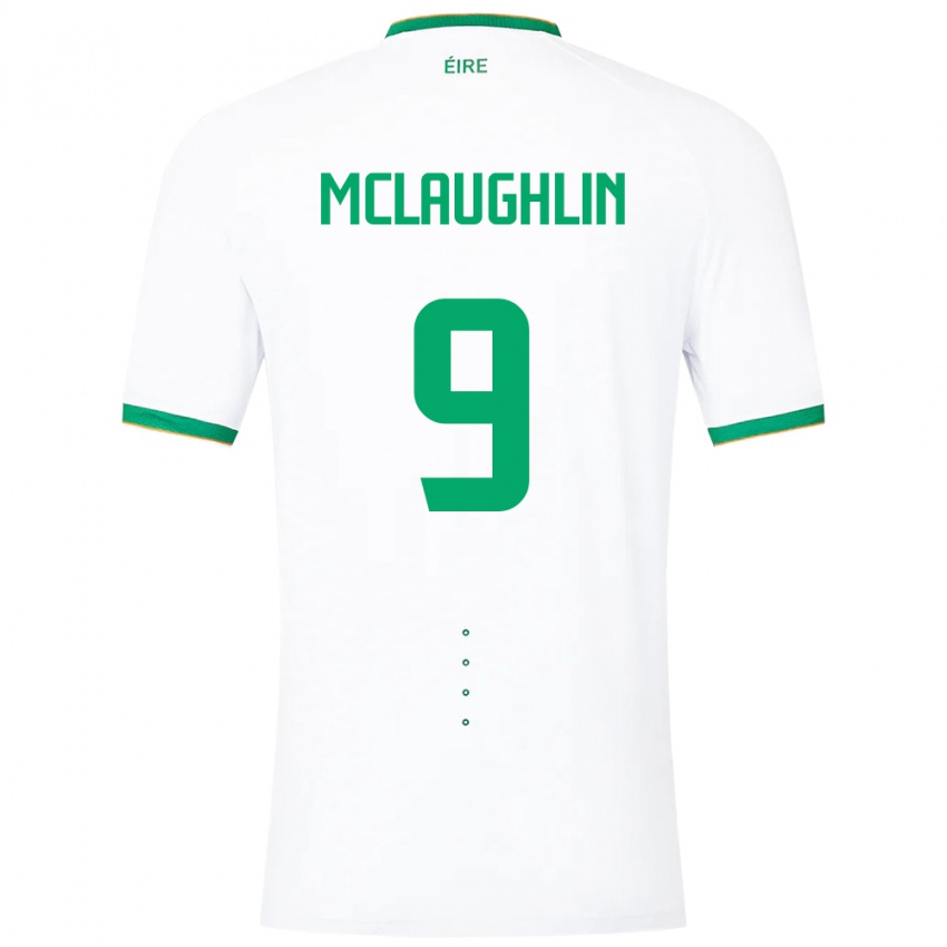 Dames Ierland Erin Mclaughlin #9 Wit Uitshirt Uittenue 24-26 T-Shirt