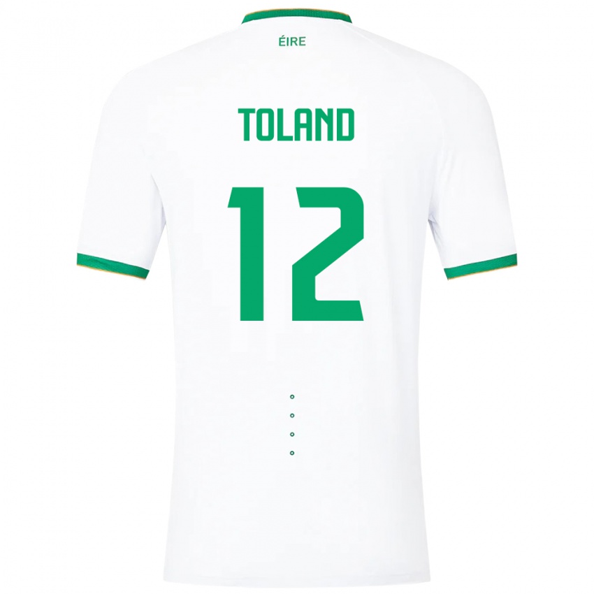 Dames Ierland Tyler Toland #12 Wit Uitshirt Uittenue 24-26 T-Shirt