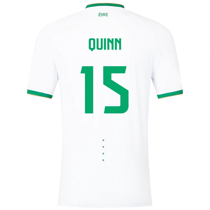 Dames Ierland Lucy Quinn #15 Wit Uitshirt Uittenue 24-26 T-Shirt