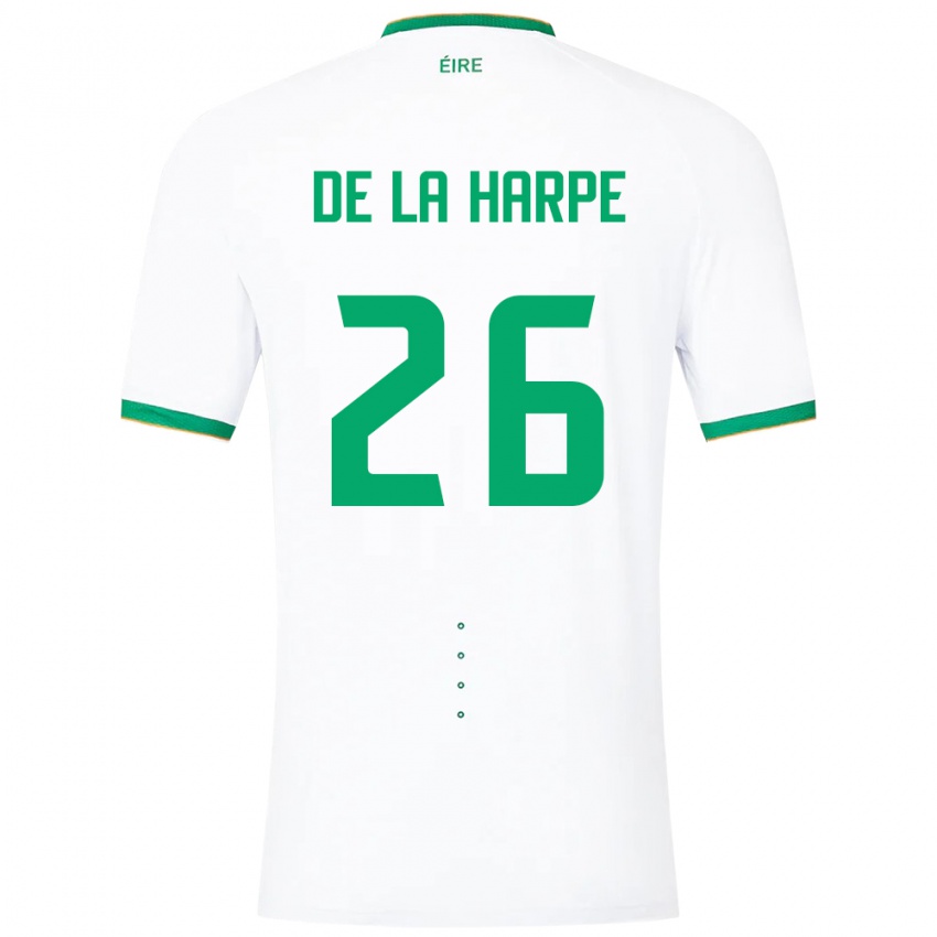 Dames Ierland Deborah-Anne De La Harpe #26 Wit Uitshirt Uittenue 24-26 T-Shirt