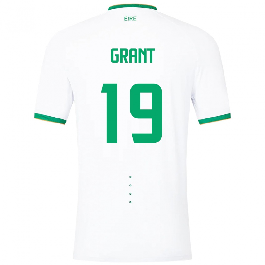 Dames Ierland Ciara Grant #19 Wit Uitshirt Uittenue 24-26 T-Shirt