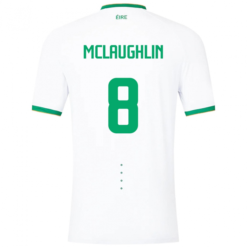 Dames Ierland Roma Mclaughlin #8 Wit Uitshirt Uittenue 24-26 T-Shirt