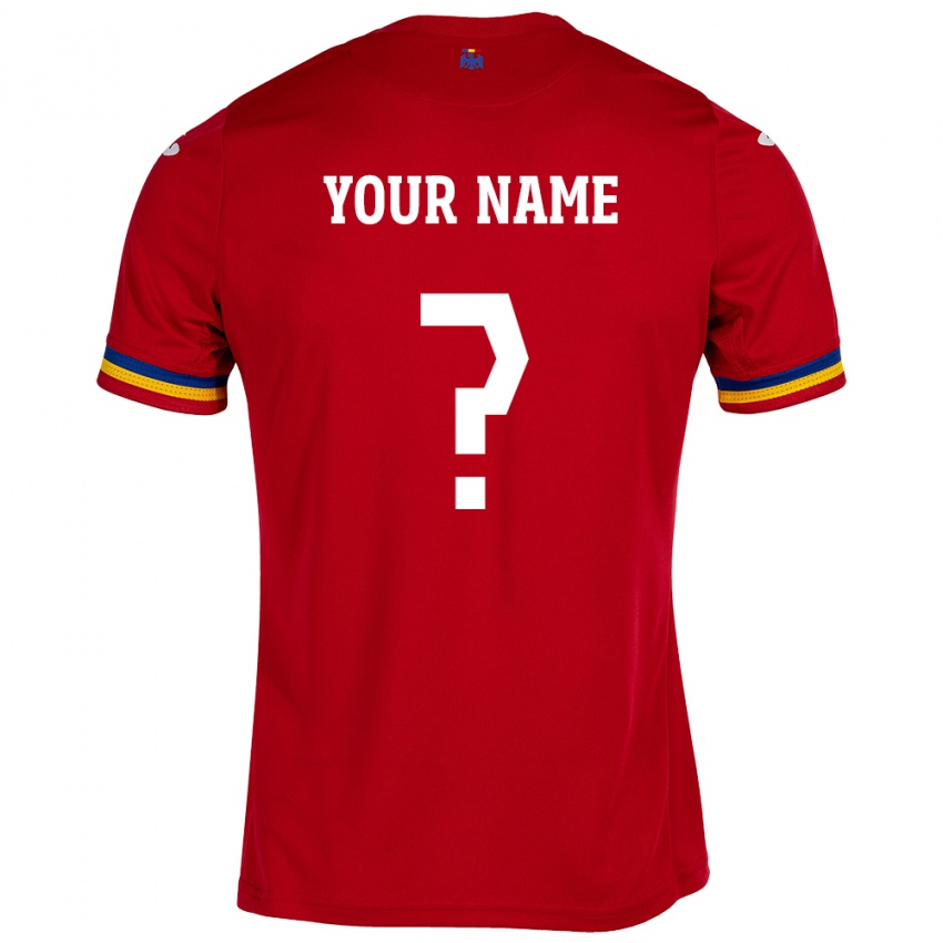 Dames Roemenië Uw Naam #0 Rood Uitshirt Uittenue 24-26 T-Shirt