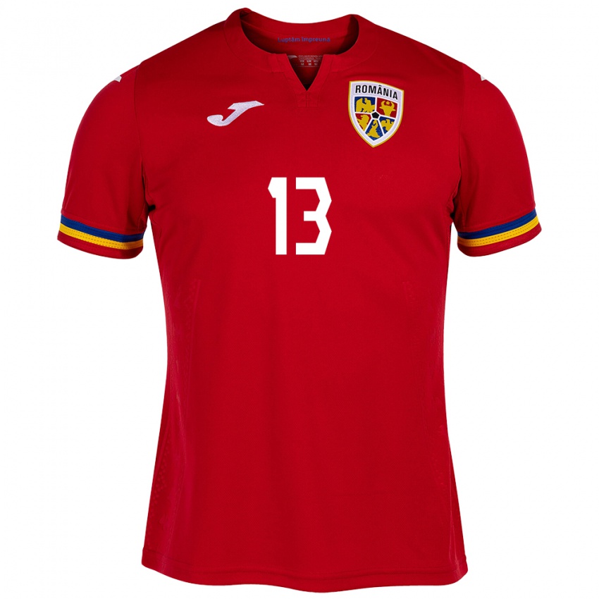 Dames Roemenië Valentin Mihăilă #13 Rood Uitshirt Uittenue 24-26 T-Shirt