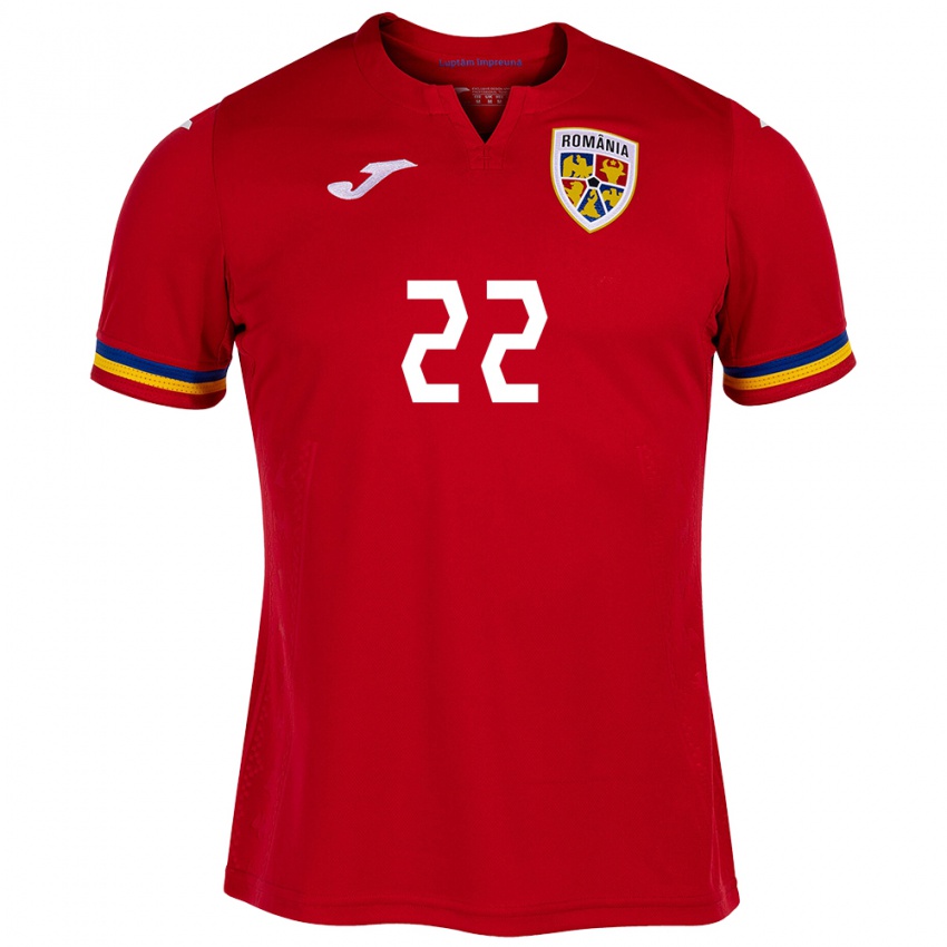 Dames Roemenië Vladislav Blănuță #22 Rood Uitshirt Uittenue 24-26 T-Shirt