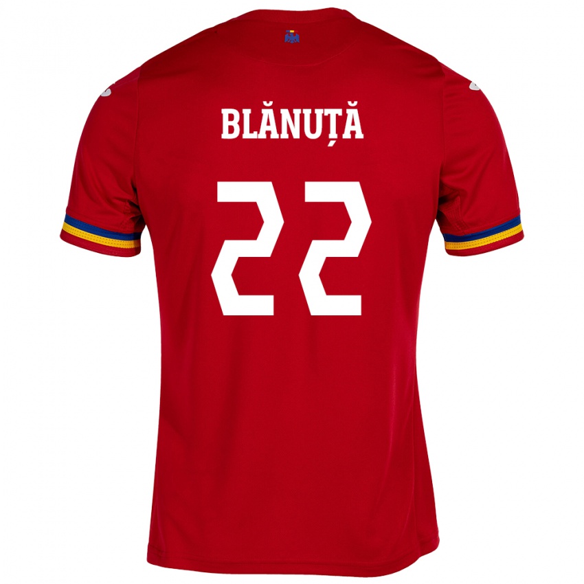 Dames Roemenië Vladislav Blănuță #22 Rood Uitshirt Uittenue 24-26 T-Shirt