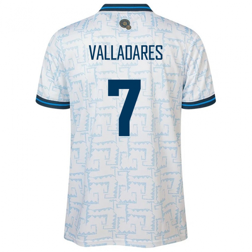 Dames El Salvador Jefferson Valladares #7 Wit Uitshirt Uittenue 24-26 T-Shirt