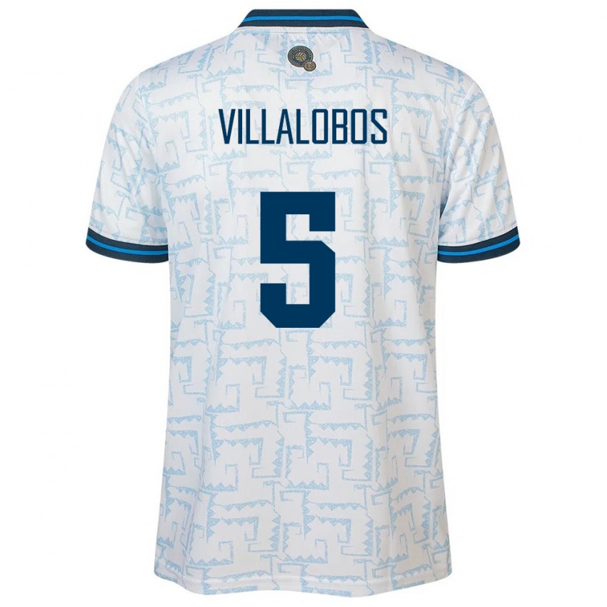 Dames El Salvador Kristian Villalobos #5 Wit Uitshirt Uittenue 24-26 T-Shirt