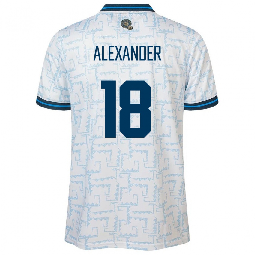 Dames El Salvador Alexander Aguilar #18 Wit Uitshirt Uittenue 24-26 T-Shirt