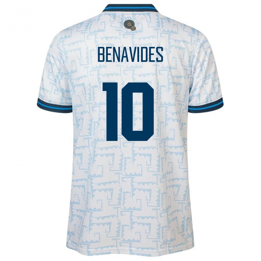 Dames El Salvador Matthew Benavides #10 Wit Uitshirt Uittenue 24-26 T-Shirt