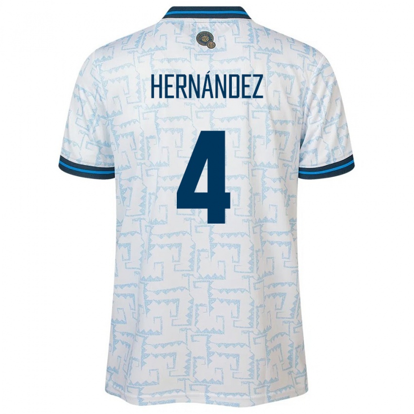 Dames El Salvador Elaily Hernández #4 Wit Uitshirt Uittenue 24-26 T-Shirt