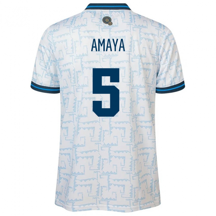 Dames El Salvador Nicolle Amaya #5 Wit Uitshirt Uittenue 24-26 T-Shirt