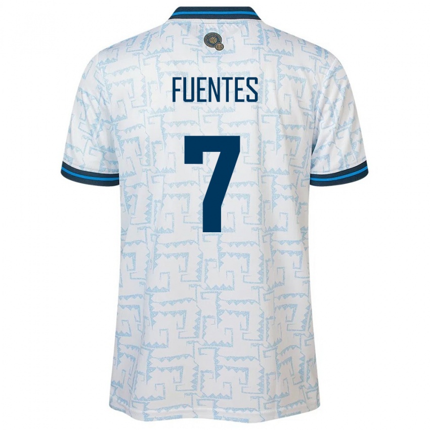 Dames El Salvador Danielle Fuentes #7 Wit Uitshirt Uittenue 24-26 T-Shirt