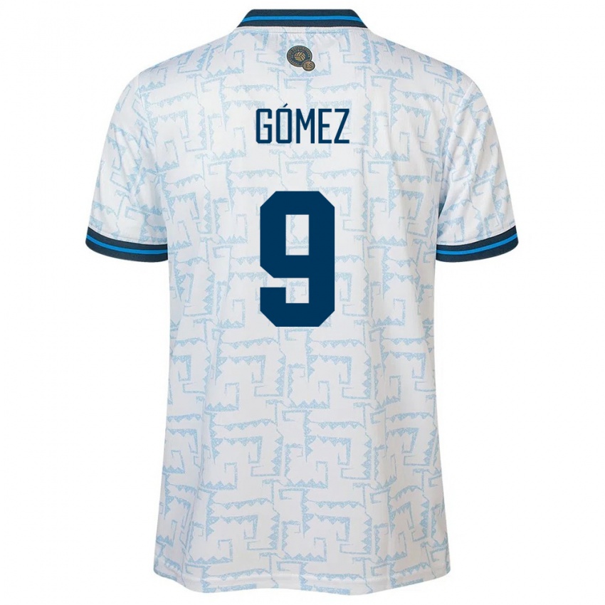 Dames El Salvador Samaria Gómez #9 Wit Uitshirt Uittenue 24-26 T-Shirt