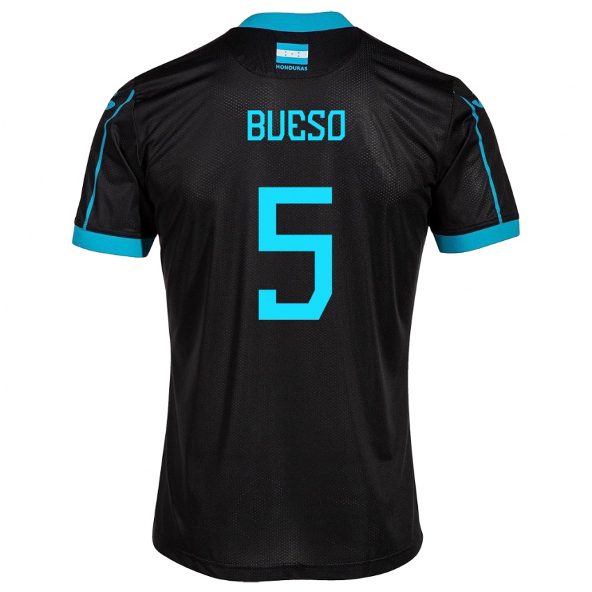 Dames Honduras Jonathan Bueso #5 Zwart Uitshirt Uittenue 24-26 T-Shirt