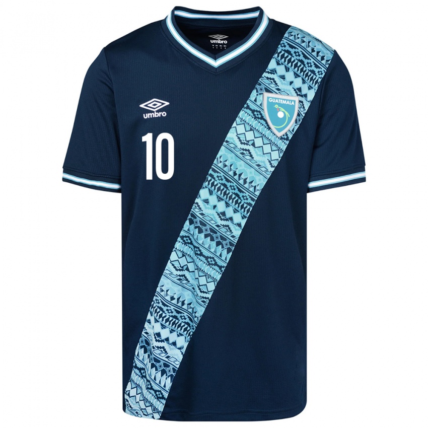 Dames Guatemala Andrea Álvarez #10 Blauw Uitshirt Uittenue 24-26 T-Shirt