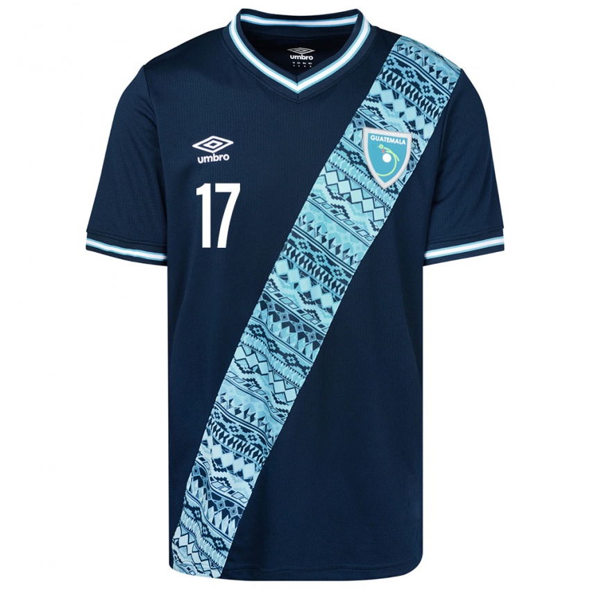 Dames Guatemala Sandra Ovando #17 Blauw Uitshirt Uittenue 24-26 T-Shirt