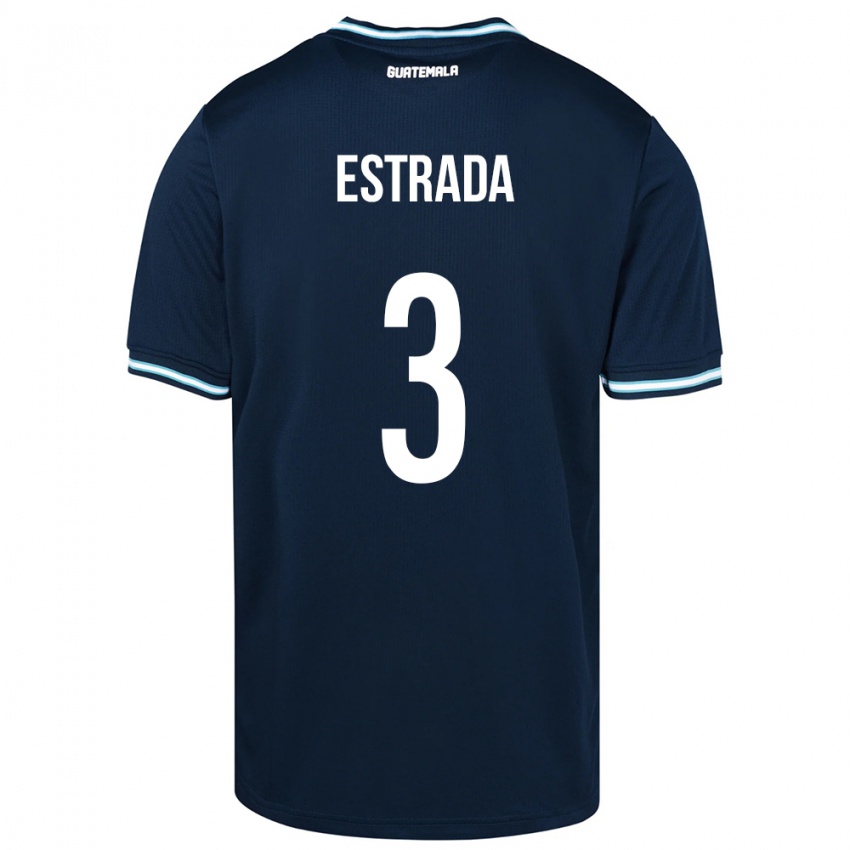 Dames Guatemala Carlos Estrada #3 Blauw Uitshirt Uittenue 24-26 T-Shirt