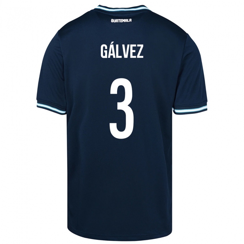 Dames Guatemala Fredy Gálvez #3 Blauw Uitshirt Uittenue 24-26 T-Shirt