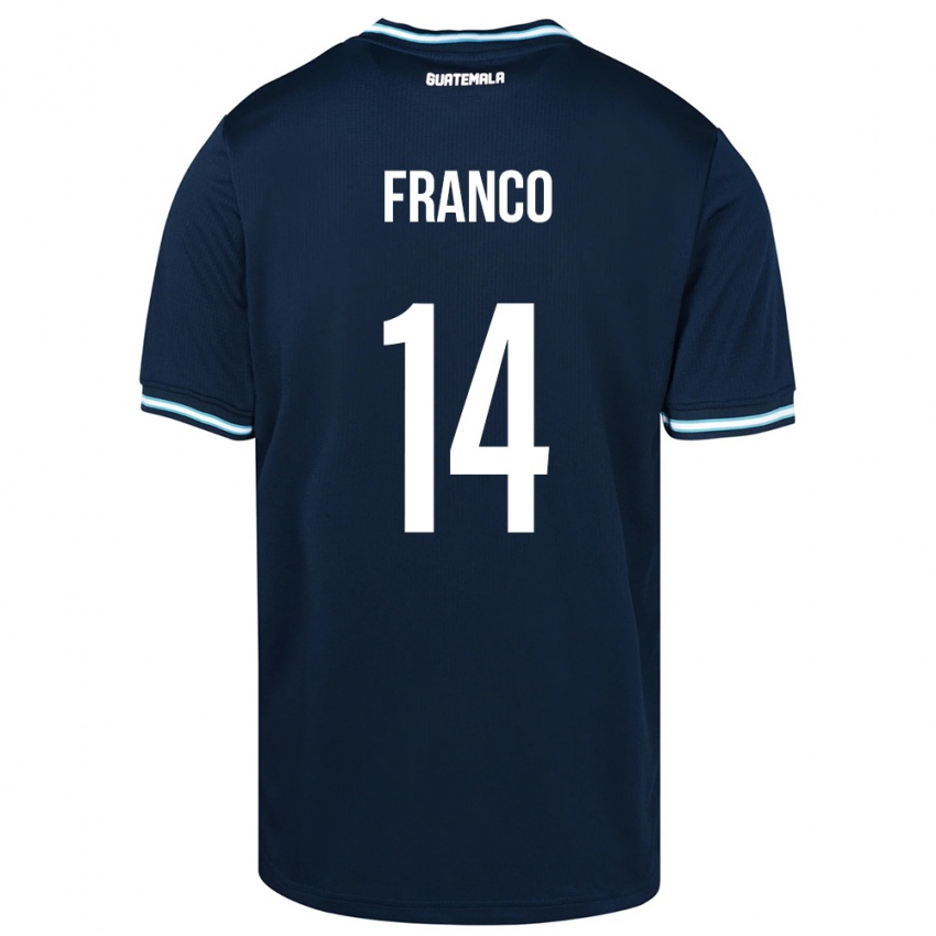 Dames Guatemala Jonathan Franco #14 Blauw Uitshirt Uittenue 24-26 T-Shirt