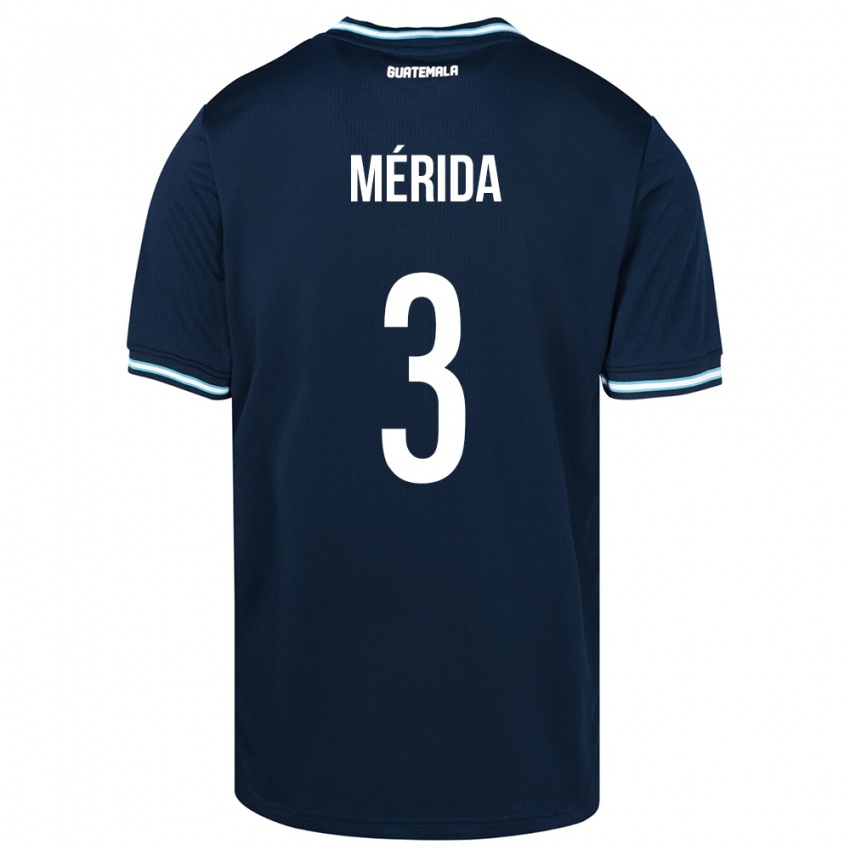 Dames Guatemala Daniel Mérida #3 Blauw Uitshirt Uittenue 24-26 T-Shirt