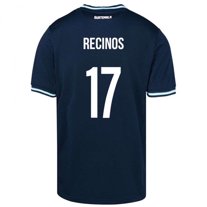 Dames Guatemala Antony Recinos #17 Blauw Uitshirt Uittenue 24-26 T-Shirt