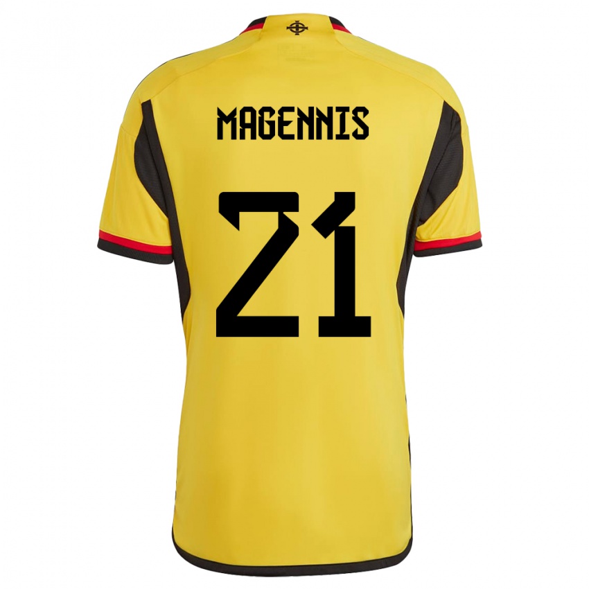 Dames Noord-Ierland Josh Magennis #21 Wit Uitshirt Uittenue 24-26 T-Shirt