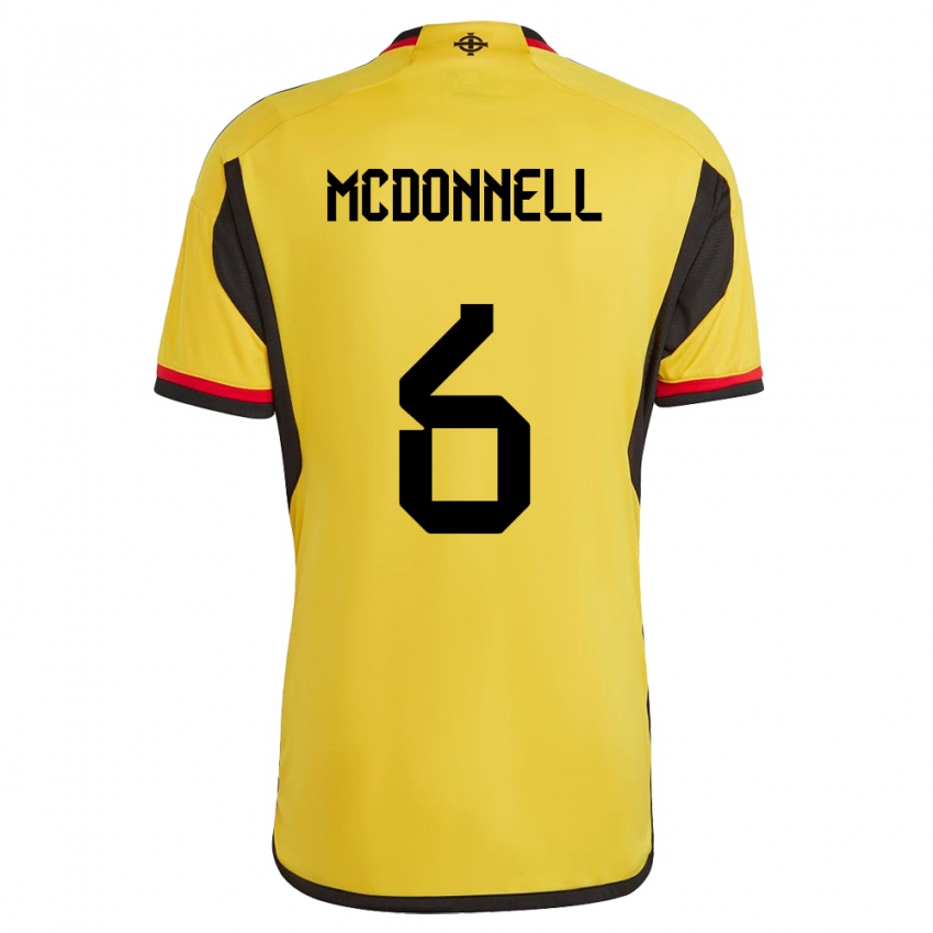 Dames Noord-Ierland Jamie Mcdonnell #6 Wit Uitshirt Uittenue 24-26 T-Shirt