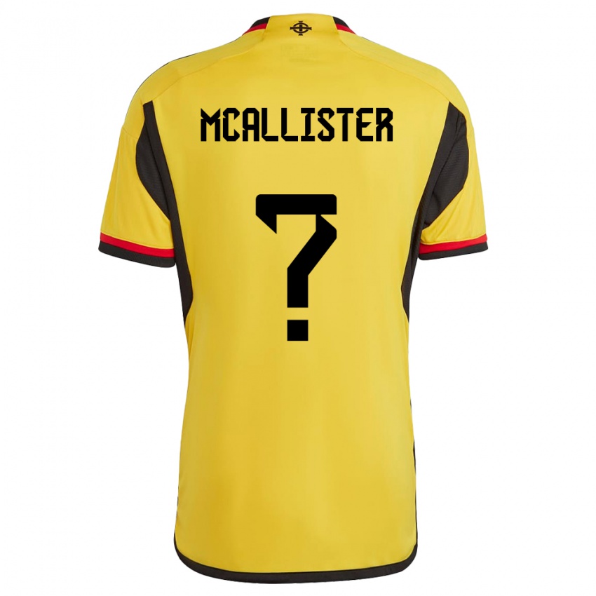 Dames Noord-Ierland Sean Mcallister #0 Wit Uitshirt Uittenue 24-26 T-Shirt