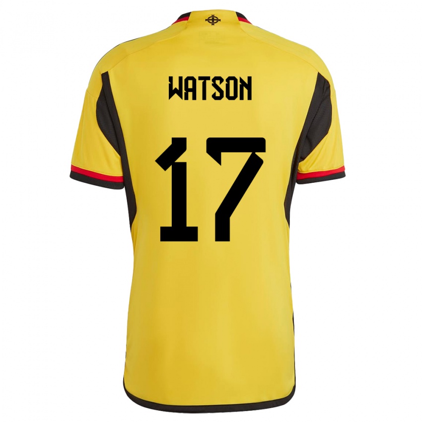 Dames Noord-Ierland Alex Watson #17 Wit Uitshirt Uittenue 24-26 T-Shirt