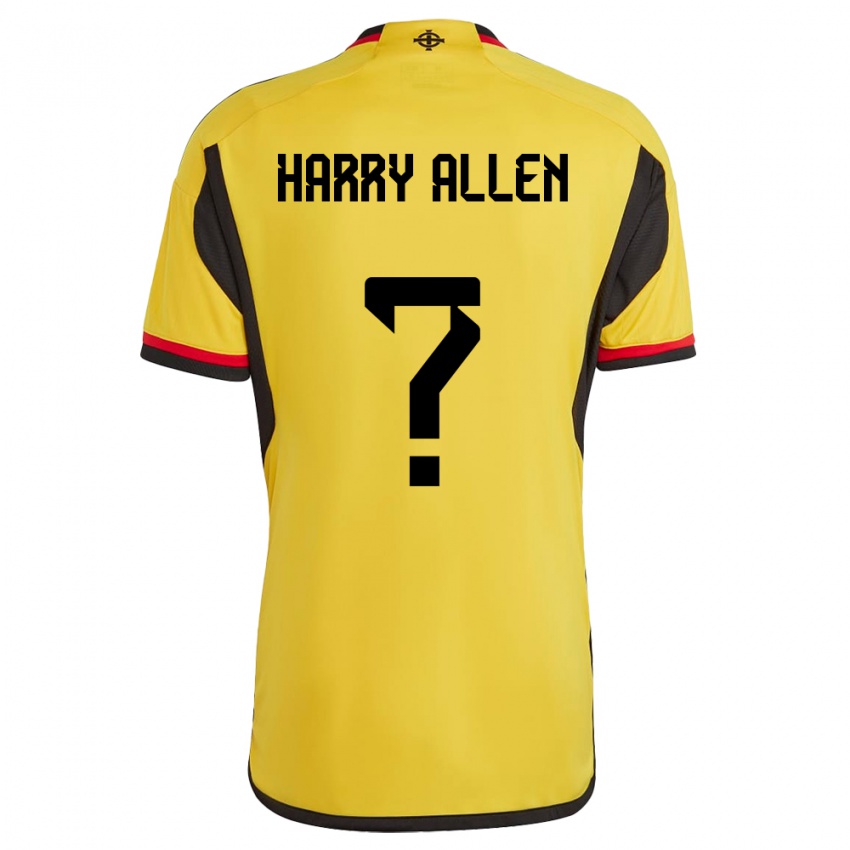 Dames Noord-Ierland Harry Allen #0 Wit Uitshirt Uittenue 24-26 T-Shirt