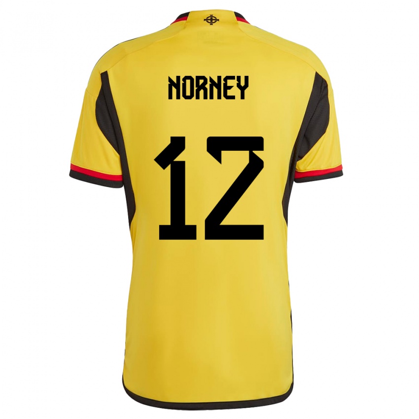 Dames Noord-Ierland Rachael Norney #12 Wit Uitshirt Uittenue 24-26 T-Shirt