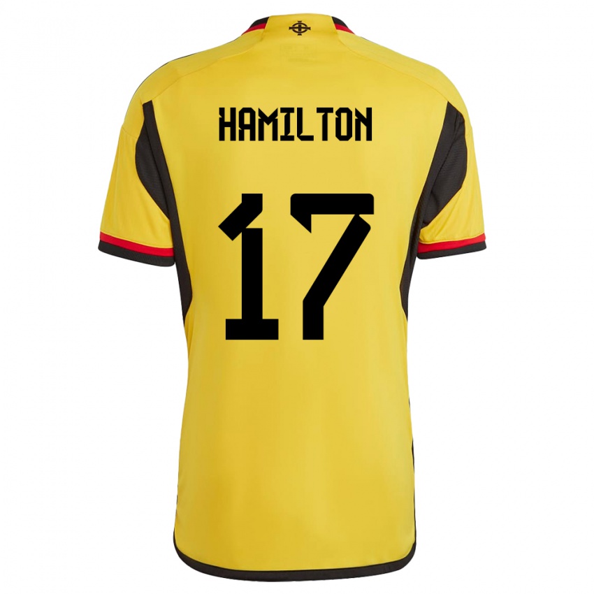 Dames Noord-Ierland Caragh Hamilton #17 Wit Uitshirt Uittenue 24-26 T-Shirt