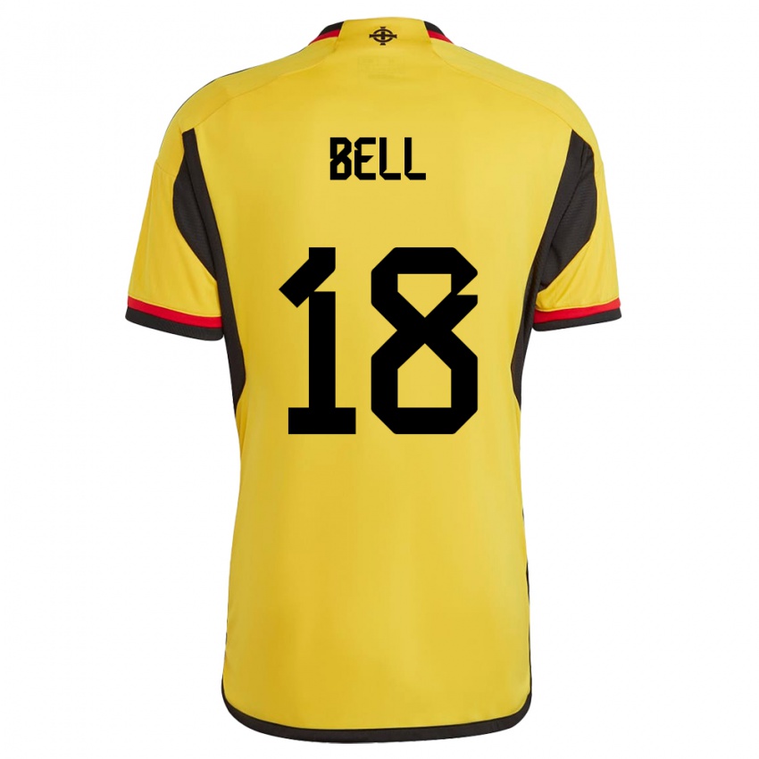 Dames Noord-Ierland Megan Bell #18 Wit Uitshirt Uittenue 24-26 T-Shirt