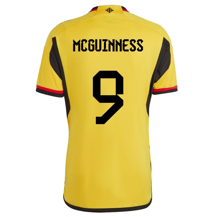 Dames Noord-Ierland Kirsty Mcguinness #9 Wit Uitshirt Uittenue 24-26 T-Shirt