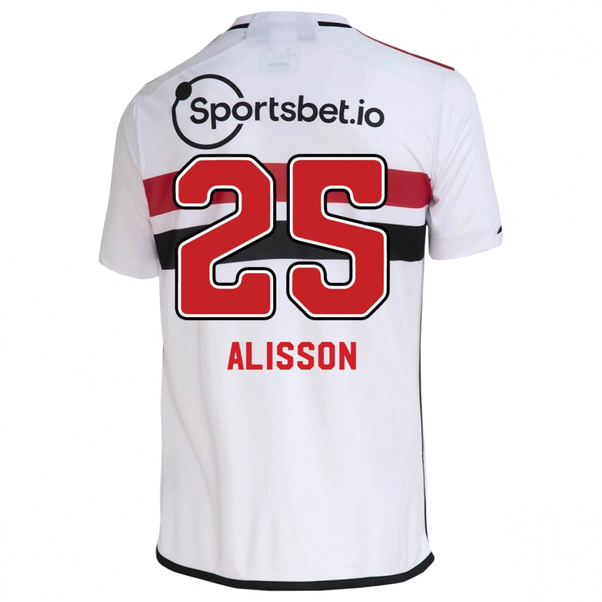 Kinderen Alisson #25 Wit Thuisshirt Thuistenue 2023/24 T-Shirt