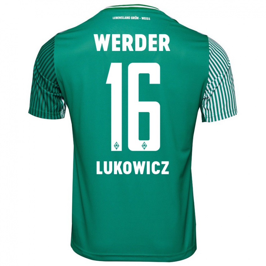 Kinderen Maik Lukowicz #16 Groente Thuisshirt Thuistenue 2023/24 T-Shirt