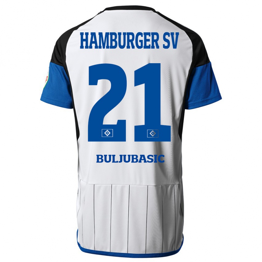Kinderen Amer Buljubasic #21 Wit Thuisshirt Thuistenue 2023/24 T-Shirt