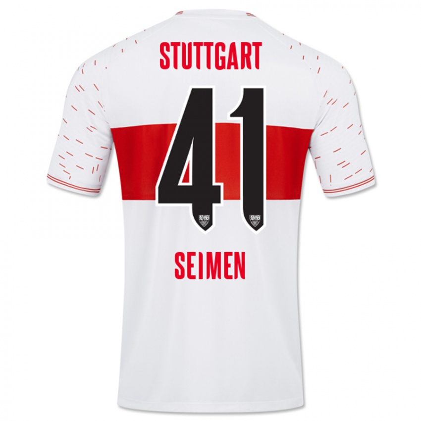 Kinderen Dennis Seimen #41 Wit Thuisshirt Thuistenue 2023/24 T-Shirt