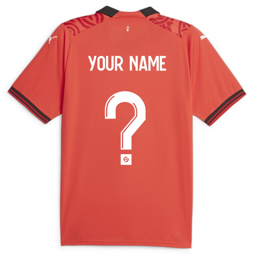 Kinderen Uw Naam #0 Rood Thuisshirt Thuistenue 2023/24 T-Shirt