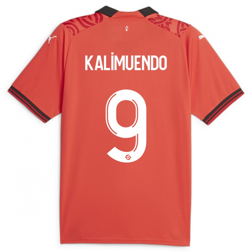 Kinderen Arnaud Kalimuendo #9 Rood Thuisshirt Thuistenue 2023/24 T-Shirt