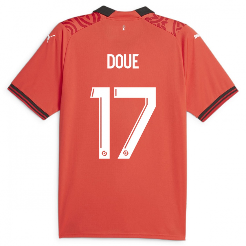 Kinderen Guéla Doué #17 Rood Thuisshirt Thuistenue 2023/24 T-Shirt