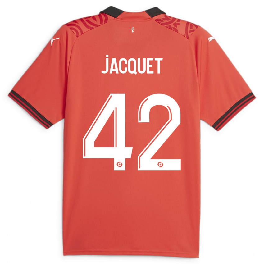 Kinderen Jérémy Jacquet #42 Rood Thuisshirt Thuistenue 2023/24 T-Shirt