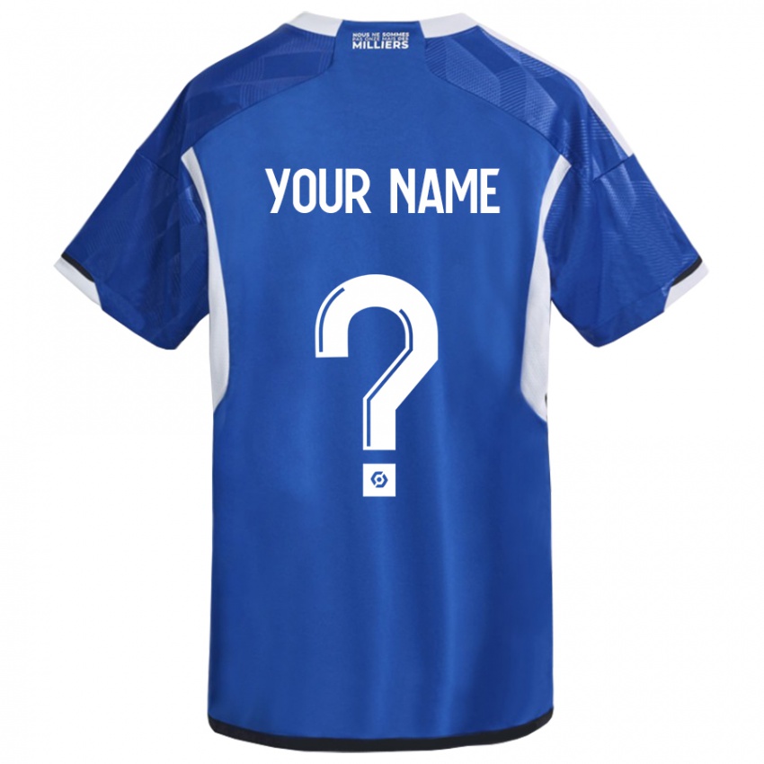 Kinderen Uw Naam #0 Blauw Thuisshirt Thuistenue 2023/24 T-Shirt