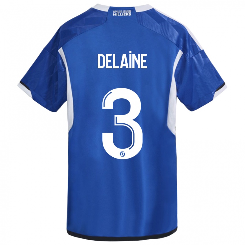 Kinderen Thomas Delaine #3 Blauw Thuisshirt Thuistenue 2023/24 T-Shirt